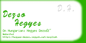 dezso hegyes business card